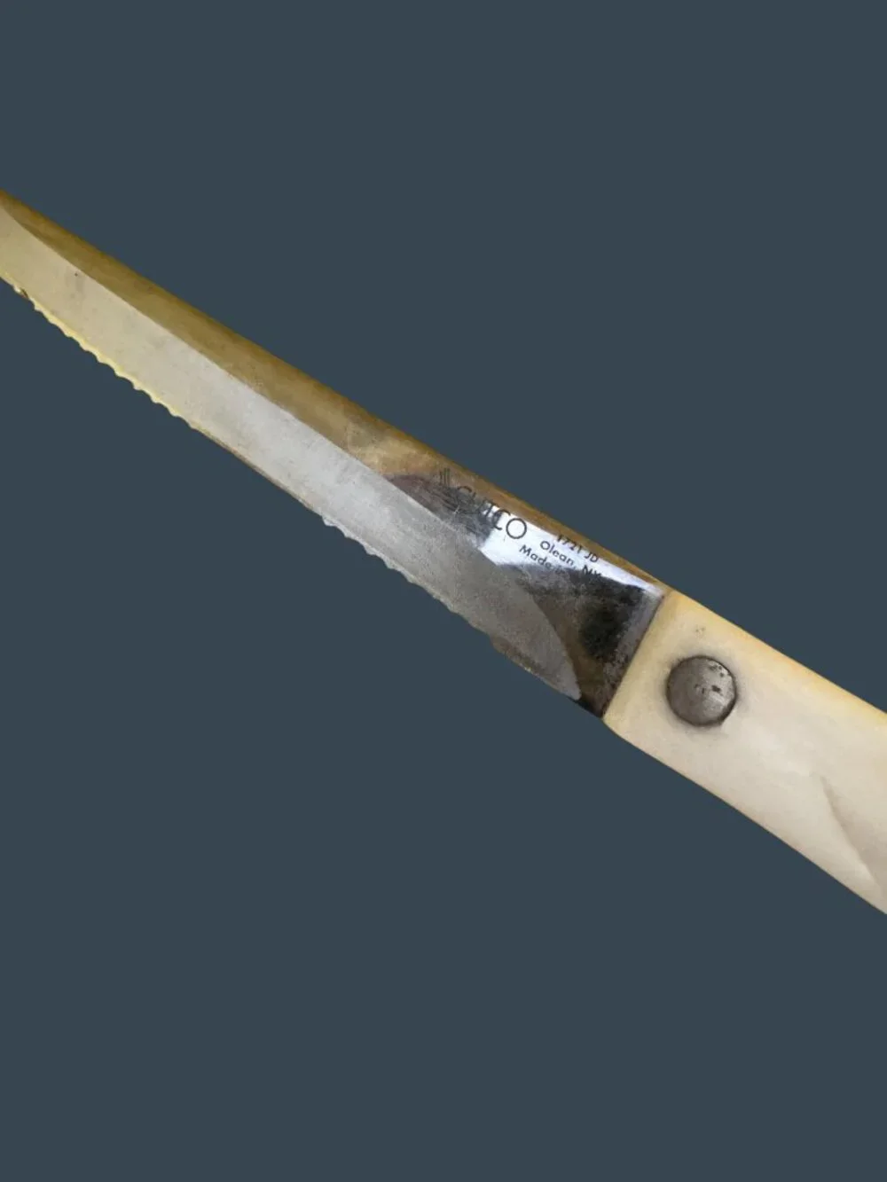 Cutco Knife 1721 JD Serrated White Handle Stainless Steel